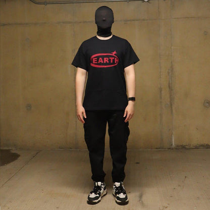 Oval T - shirt - Black/Red - Earthside